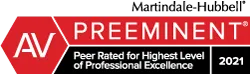 Martindale-Hubbell AV Preeminent peer rating badge, 2021