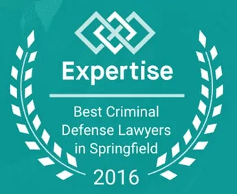 Expertise.com badge naming Carver & Associates one of the best criminal defense lawyers in Springfield, 2016