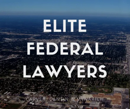 Elite Federal Lawyers graphic over an aerial view of Springfield