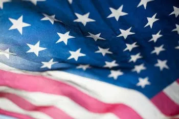 A close view of the United States flag