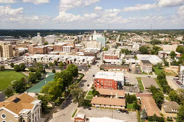 Aerial view of Springfield, Missouri