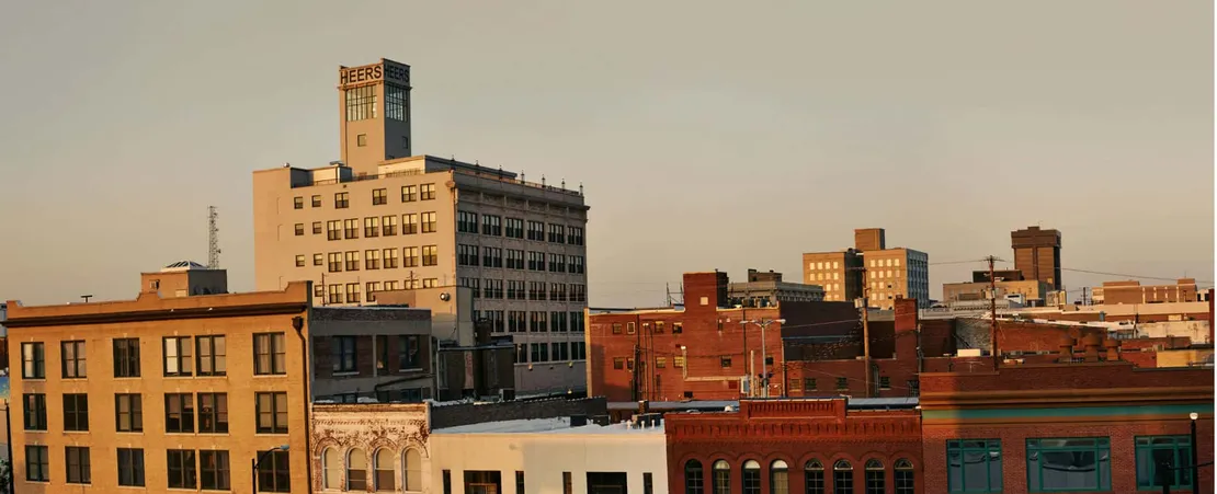The brick buildings of downtown Springfield, Missouri