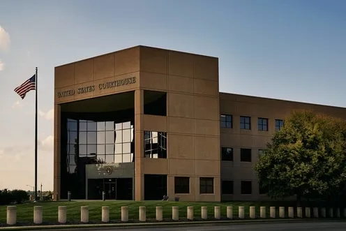 A modern county courthouse building